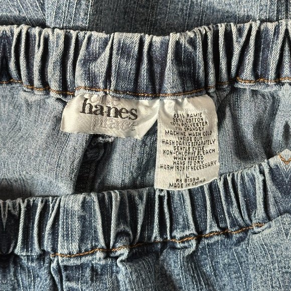 SOLD vintage one hanes place momcore denim shorts ramie cotton blend size large - Picture 4 of 11